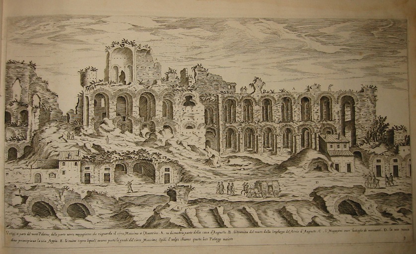 Dupérac Etienne (1535 ca.-1604) Vestigij et parte del monte Palatino, dalla parte verso mezzogiorno che risguarda il circo Massimo et l'Aventino... 1671 Roma 